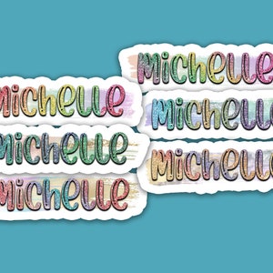 Ombre Glitter Name Vinyl Sticker: Personalized Laptop Decal
