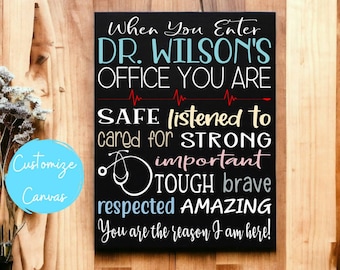 When You Enter This Office, Doctor Office Decor, Medical Office Reception, Thank You Gift For Doctor, Personalized Doctor Decor, Christmas