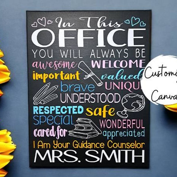 Guidance Counselor Office Sign, Gift For Counselor, Personalized Office Gift, Counselor Door Sign, Social Worker Sign, Mental Health