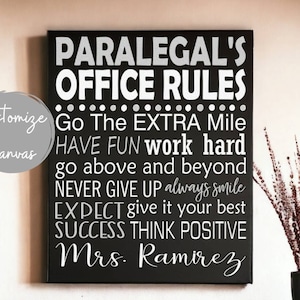 Paralegal Office Decor, Office Signs For Lawyer, Law Student Gift, Personalized Paralegal Gift, Attorney Office, Employee Appreciation Gift