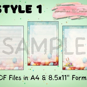 Easter Stationary, Printable Paper, Lined Writing Paper, Blank Paper ...