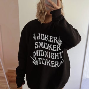 Joker Smoker Unisex Crewneck Sweatshirt Retro Sweatshirt Vintage Style Sweatshirt