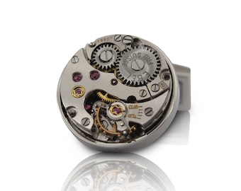 Watch cufflink, cufflinks, watch movement, cufflink blank, cufflink back