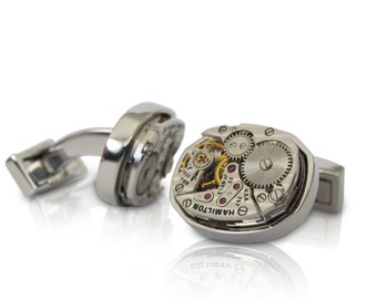 Watch cufflink, cufflinks, watch movement, cufflink blank, cufflink back