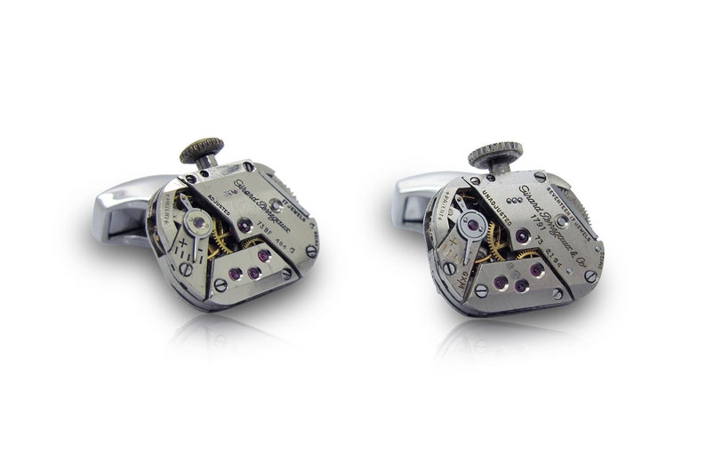 Watch cufflink, cufflinks, watch movement, cufflink blank, cufflink back image 3