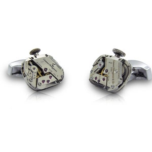 Watch cufflink, cufflinks, watch movement, cufflink blank, cufflink back image 2