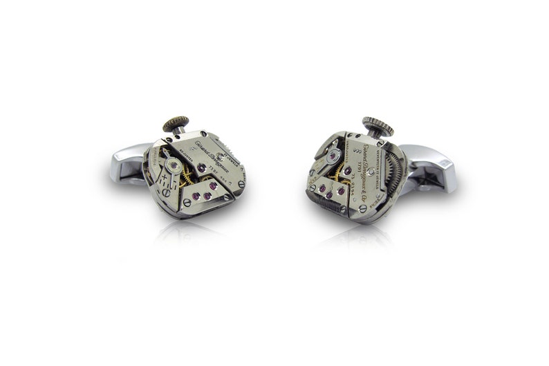 Watch cufflink, cufflinks, watch movement, cufflink blank, cufflink back image 2