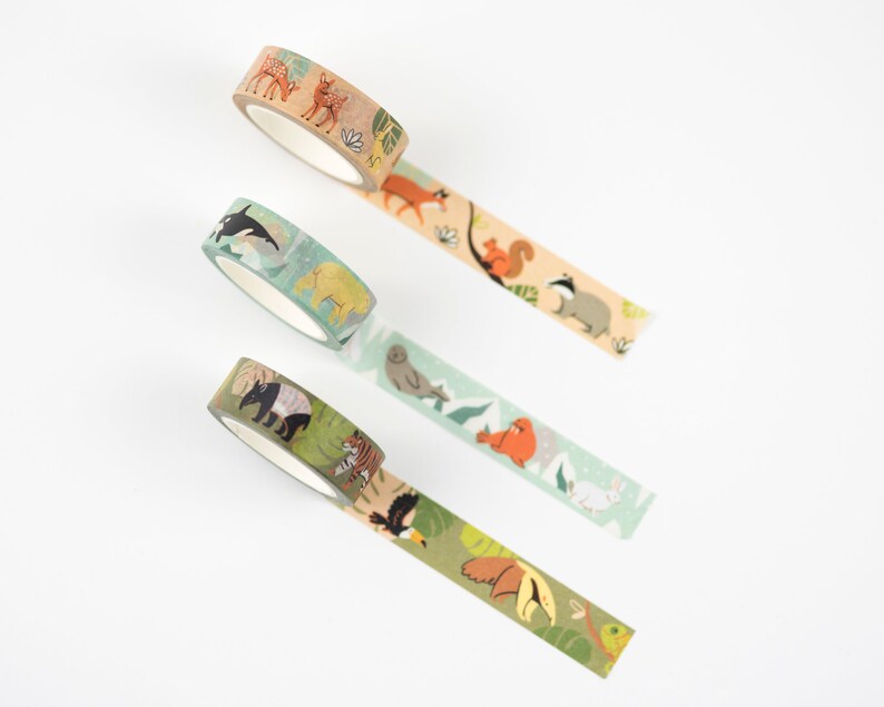 Jungle Animals Washi Tape Etsy