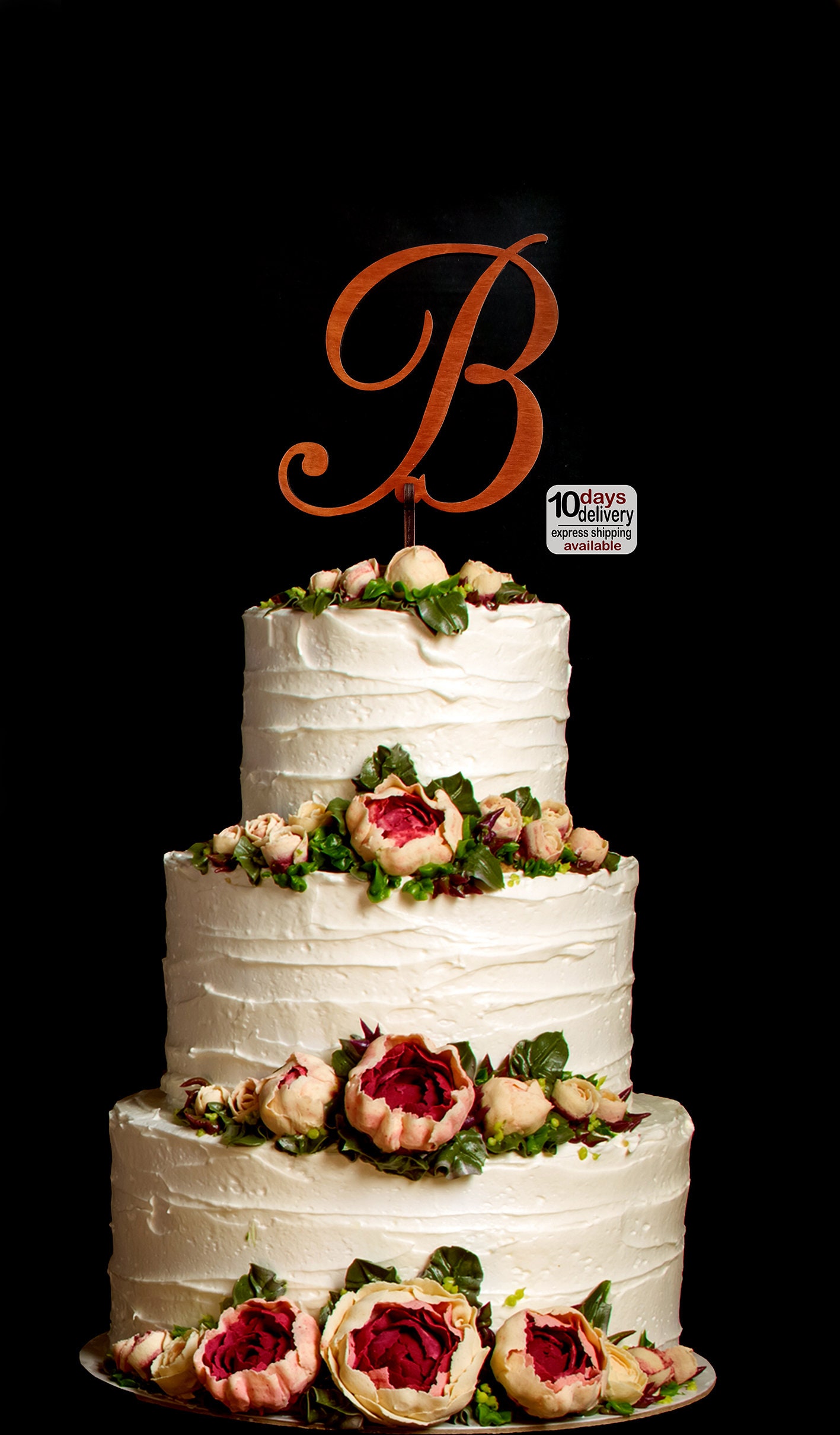 Cake Topper Letter P Monogram Wedding Gold Monogram Cake Etsy