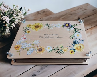 Personalized Flower Press: Botanical Herbarium Kit, Scrapbook Album