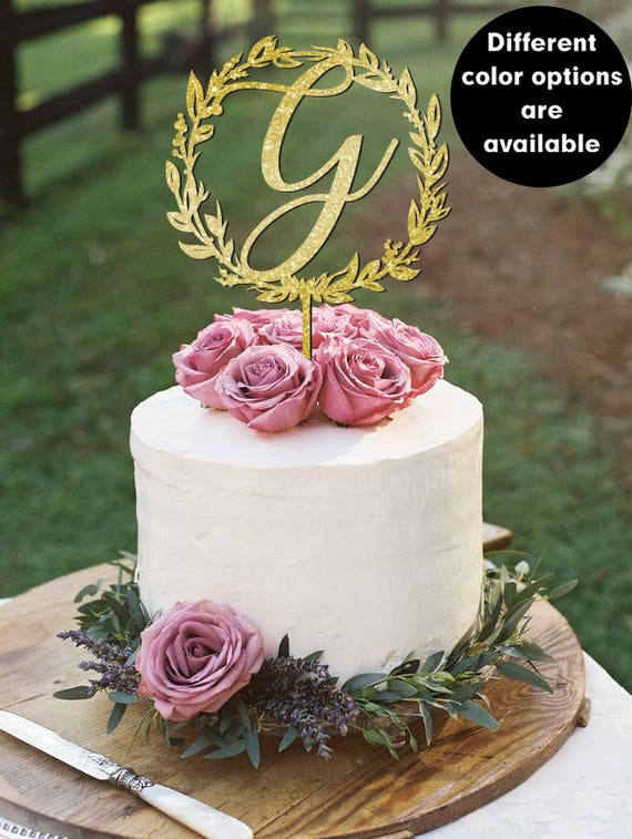 Monogram Wedding Cake Topper Letter G Monogram Cake Toppers Etsy