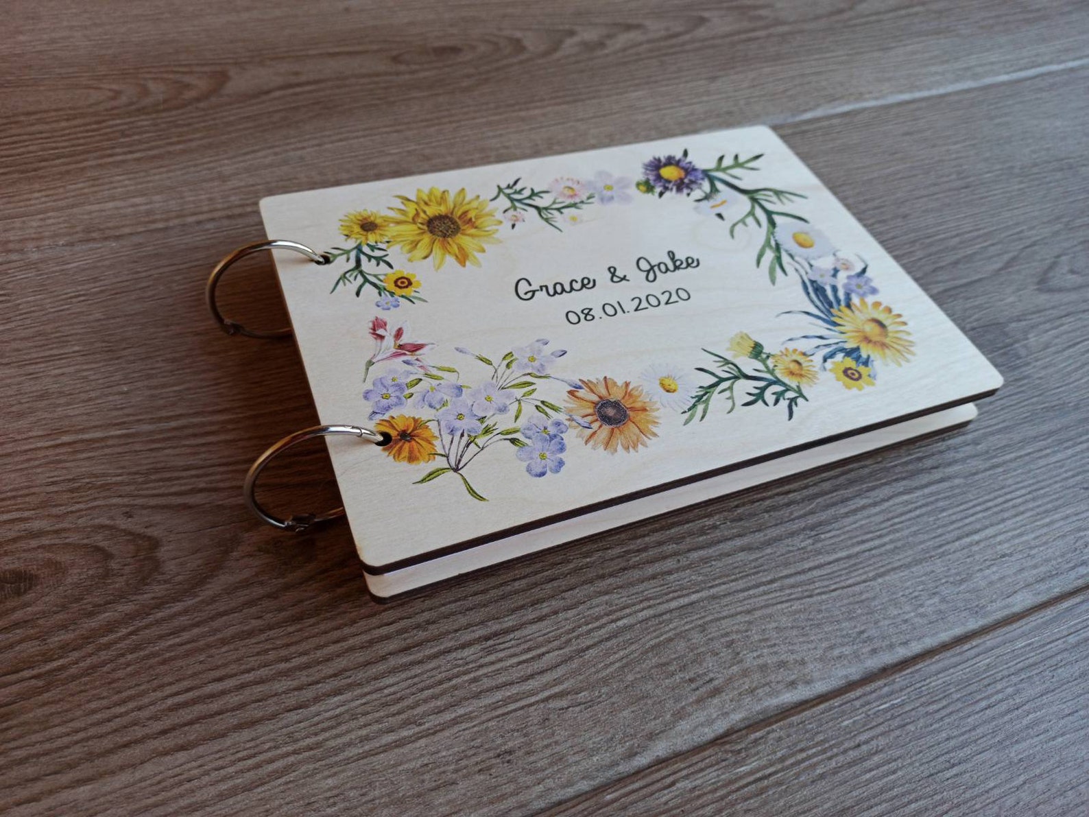 Sunflower Wedding Guest Book Personalized Wedding Guest Book Etsy