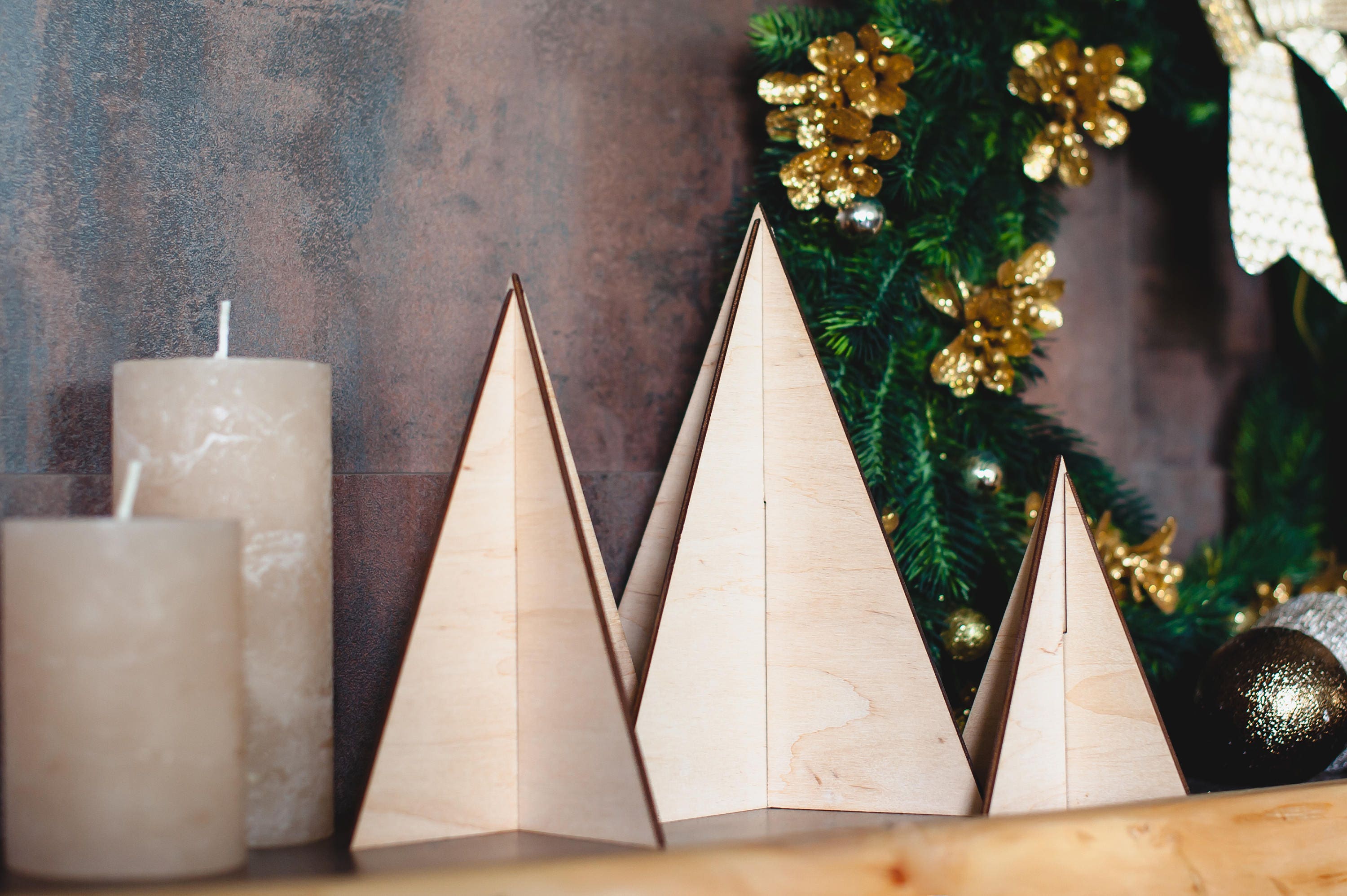 Wooden Christmas decoration 3 Christmas trees made of plywood Etsy
