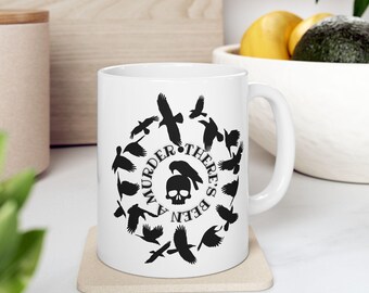 Murder of Crows weiße Keramiktasse, (11oz, 15oz)