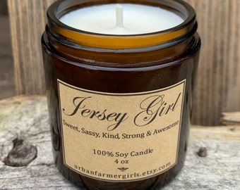Jersey Girl Soy Candle/4oz/Home Decor/Handgegoten