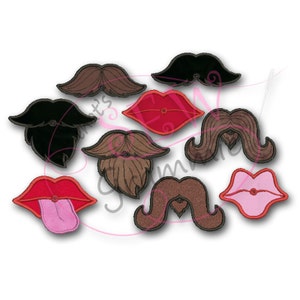 Lollipop Lips and Mustache set