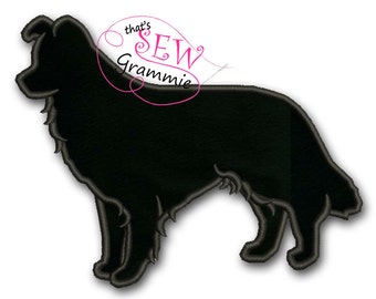 Border-Collie Silhouette Applique Design