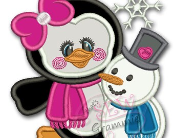Penguin Girl w/ Snowman