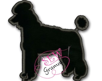 Giant Poodle Silhouette Applique Design