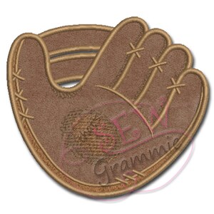 May include: A brown leather baseball glove with white stitching. The glove is closed and the fingers are curled inward.