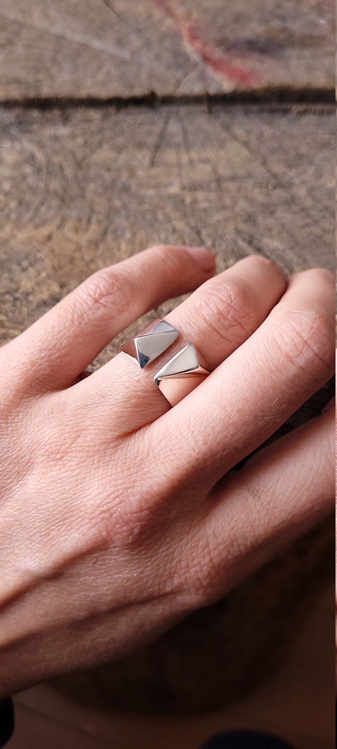 Minimalist Adjustable Sterling Silver Rebel Rebel Ring * Size 6 1/2 to ...