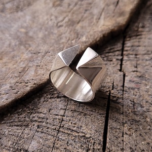 Minimalist Adjustable Sterling Silver Rebel Rebel Ring * Size 6 1/2 to ...