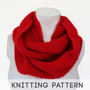 Infinity Scarf PDF Knitting Pattern | Chunky Knit Cowl Digital Pattern - Snood Circle Scarf Instant Download