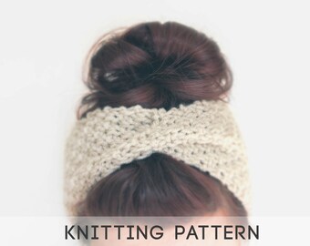 Twist Headband Knitting Pattern PDF | Cable Knit Turban Headwarmer - Headwrap Digital Download