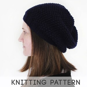 Women&#39;s Slouchy Hat Knitting Pattern PDF |  Chunky Knit Beanie Pattern - Digital Download