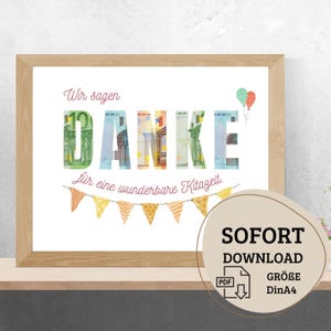 Abschiedsgeschenk Kita, digitaler sofort download, DinA4 PDF, Last minute Geschenk, Diy, Geldgeschenk Kindergarten, Beste Erzieherin