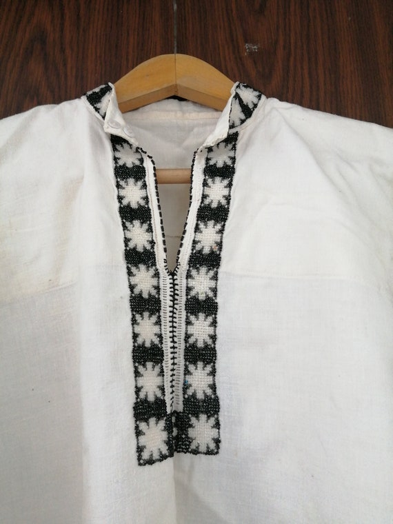 Vintage old Romanian traditional man shirt blouse… - image 3