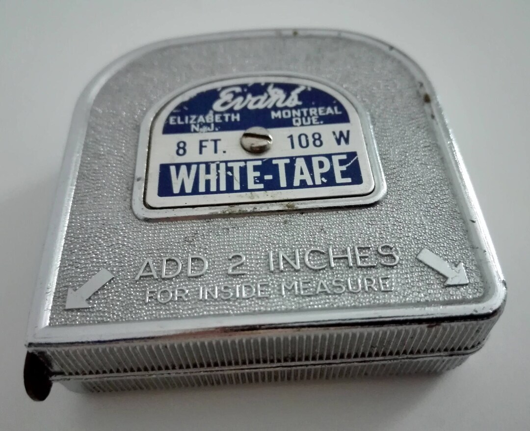 Vintage American Inside Tape Measure, Retractable 8 Feet Ruler, USA