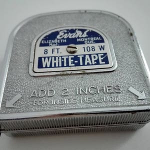 Cinta métrica interior americana antigua, regla retráctil de 8 pies, fabricada en EE. UU., medida de 8 pies