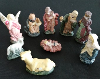 Vintage keramische religieuze baby Jezus geboortescène, Maagd Maria magiër engelen Madonna dierenfiguren, kerstcadeau vakantie Christus