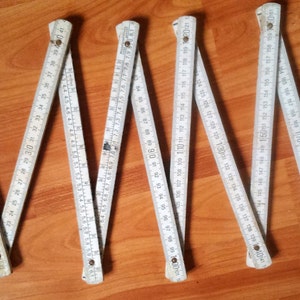 German vintage extension wood ruler centimeter geometry measuring European wooden slide industrial folding mechanism Erlus Ton Form Technik