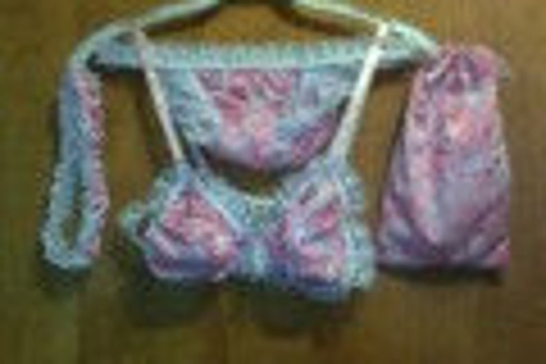 Pink Digital Camo Woman Lace Trim Bra Panty Garter Gift Bag Set Etsy