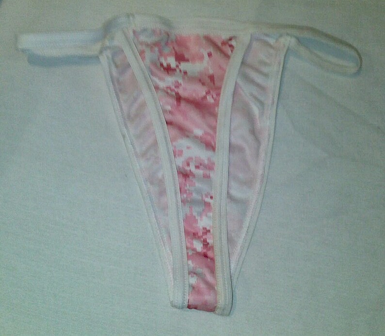 Pink Digital Camo Woman Nylon Thong Underwear Etsy