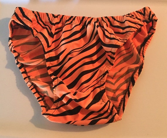 Orange Zebra Tiger Stripe Mens Bikini Brief Spandex Underwear. -   Finland