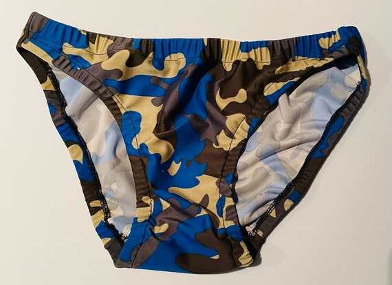 Blue Brown Beige Camouflage Spandex Mens Bikini Brief - Etsy