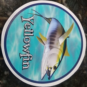 Yellowfin Tuna Decal, YFT, fish sticker, allison tuna