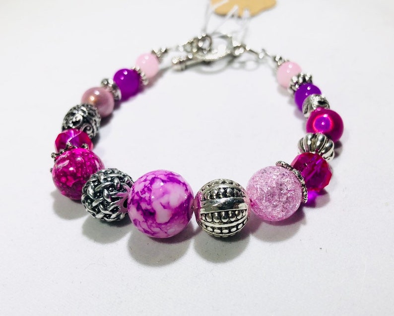 Magenta Bauble Bracelet