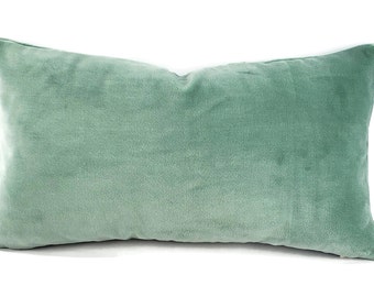 Manuel Canovas Daksha in Nattier Pillow Cover 20 x 20 Gray Chenille with Blue Lagoon Check Cushion Case
