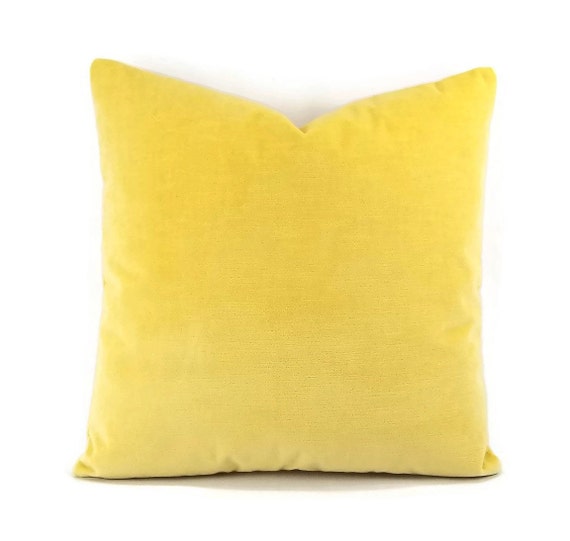 Lemon Velvet Pillow Cover Yellow velvet pillow | Etsy