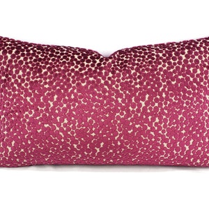 Kravet Couture Polka Dot Plush in the color Plum Lumbar Pillow Cover - 10" x 20"
