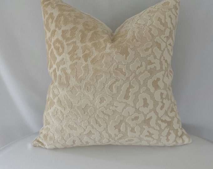 Cream Velvet Leopard Pillow Cover Etsy