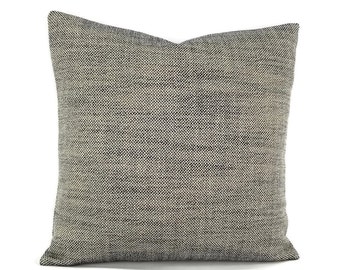 Pollack West Coast in Pacific Square Pillow Cover - Cream and Dark Blue Basket Woven Accent Cushion Cover