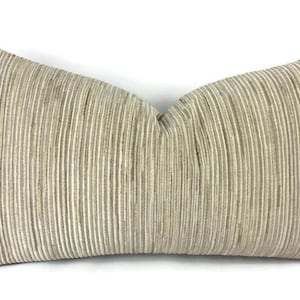 12&quot; x 22&quot; Brunschwig & Fils Trujillo Chenille Ottoman in the color Parchment Lumbar Pillow Cover