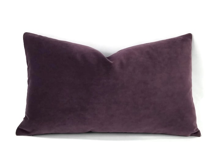 12 X 20 Dark Purple Velvet Pillow Lumbar Cover Etsy