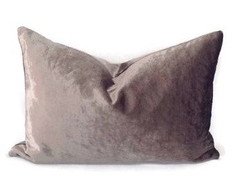 12.5" x 18" JF Fabric Sunset - Pewter Velvet Lumbar Pillow Cover