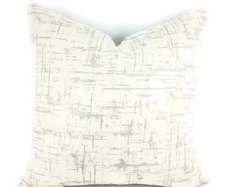 Ronnie Gold Metallic Silver on Cream Abstract Pillow Cover